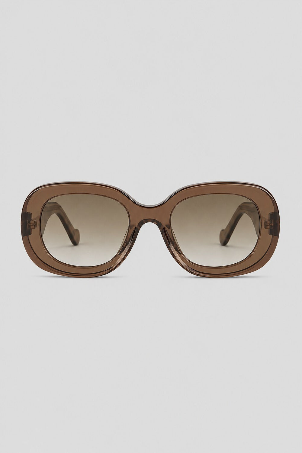 Olivier Marel Salzburg '68 brown polarized oval sunglasses in acetate, front view