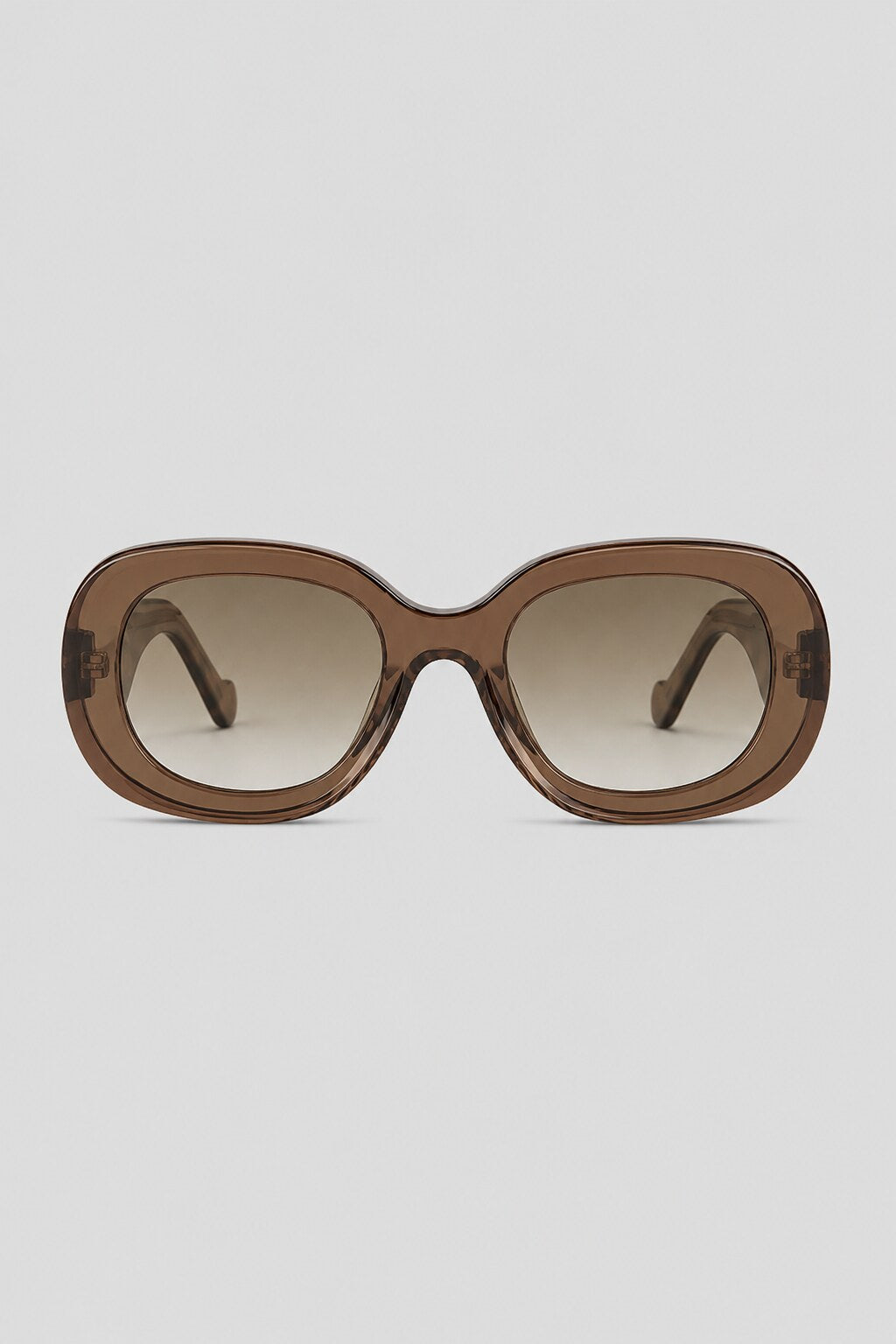 Olivier Marel Salzburg '68 brown polarized oval sunglasses in acetate, front view