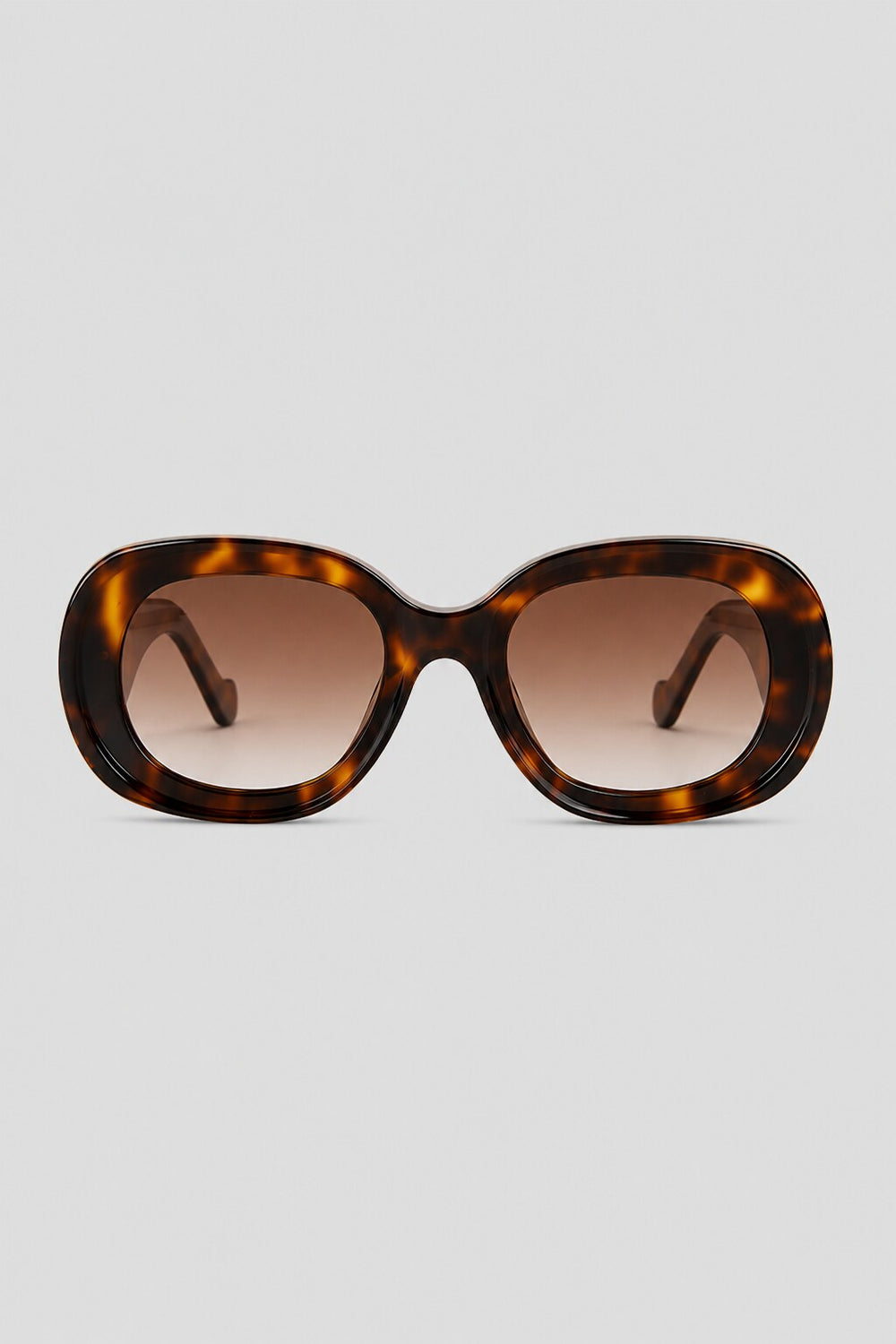 Olivier Marel Salzburg '68 brown tortoise polarized oval sunglasses in acetate, front view