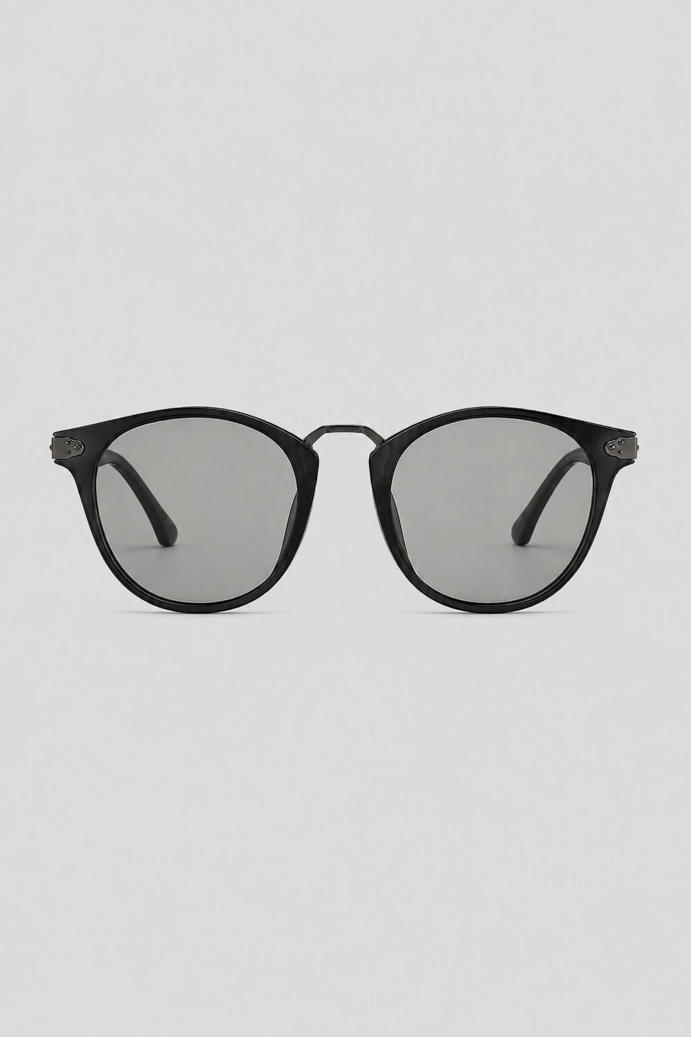 Olivier Marel Sanremo '73 black polarized round sunglasses in acetate, front view
