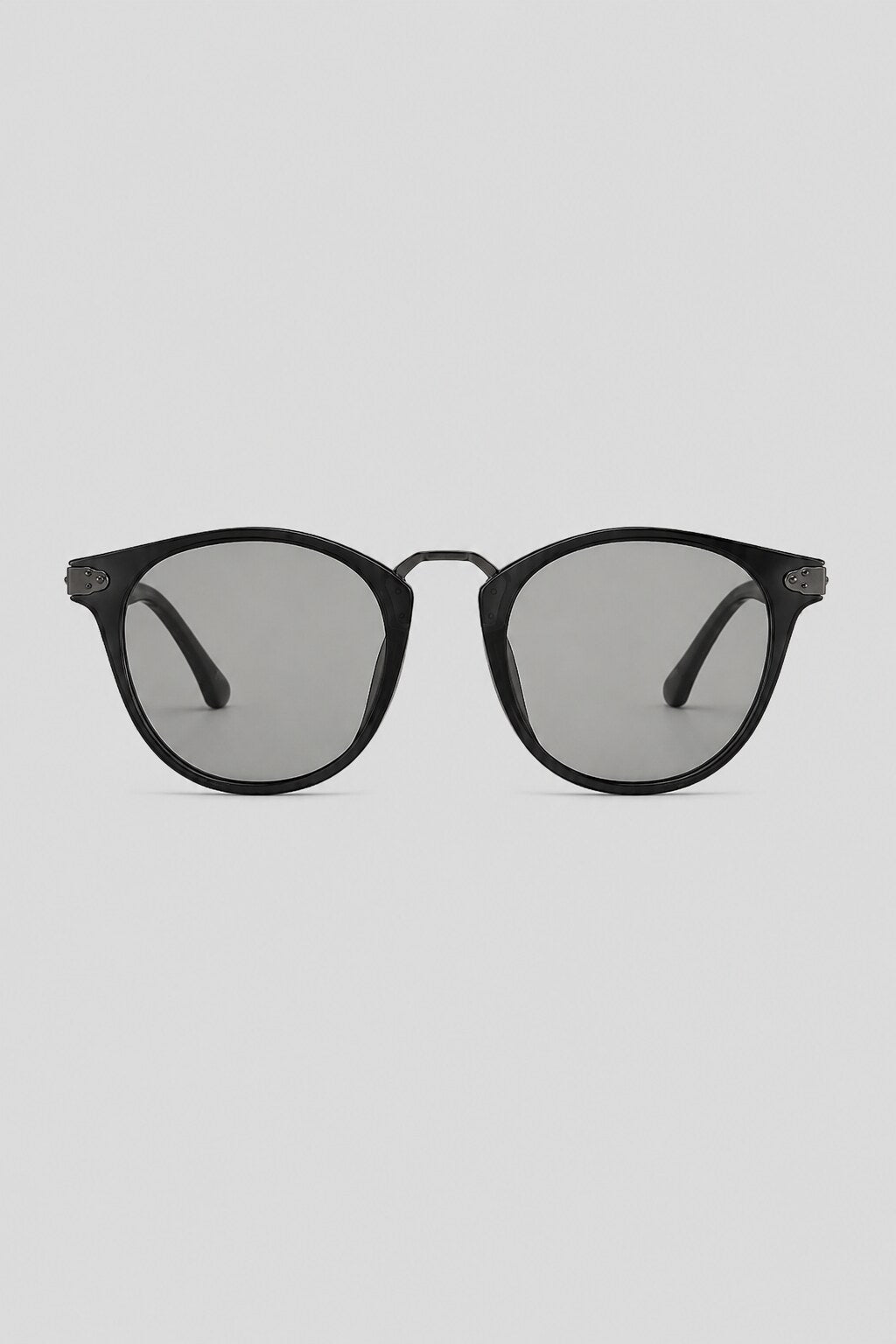 Olivier Marel Sanremo '73 black polarized round sunglasses in acetate, front view