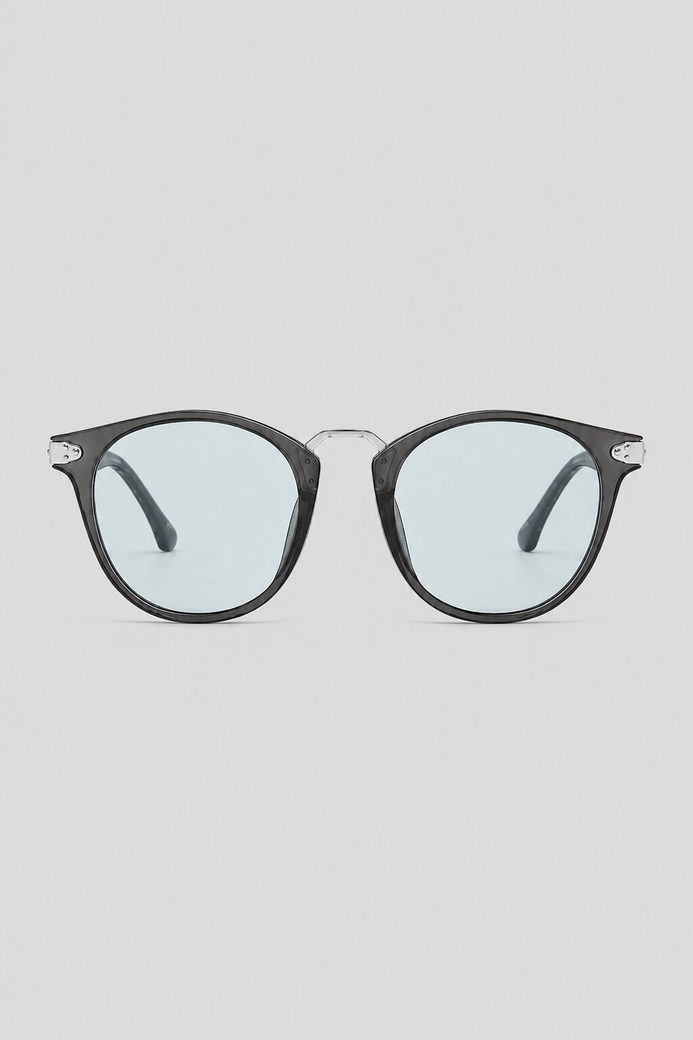 Olivier Marel Sanremo '73 blue polarized round sunglasses in acetate, front view