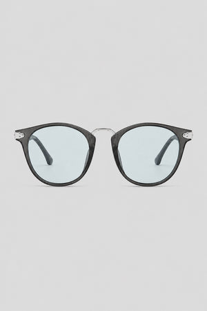 Olivier Marel Sanremo '73 blue polarized round sunglasses in acetate, front view