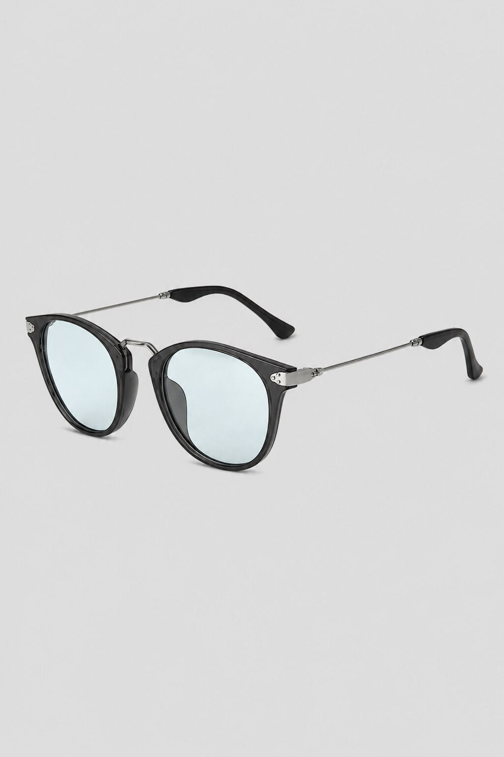 Olivier Marel Sanremo '73 blue polarized round sunglasses, side profile, unisex fit