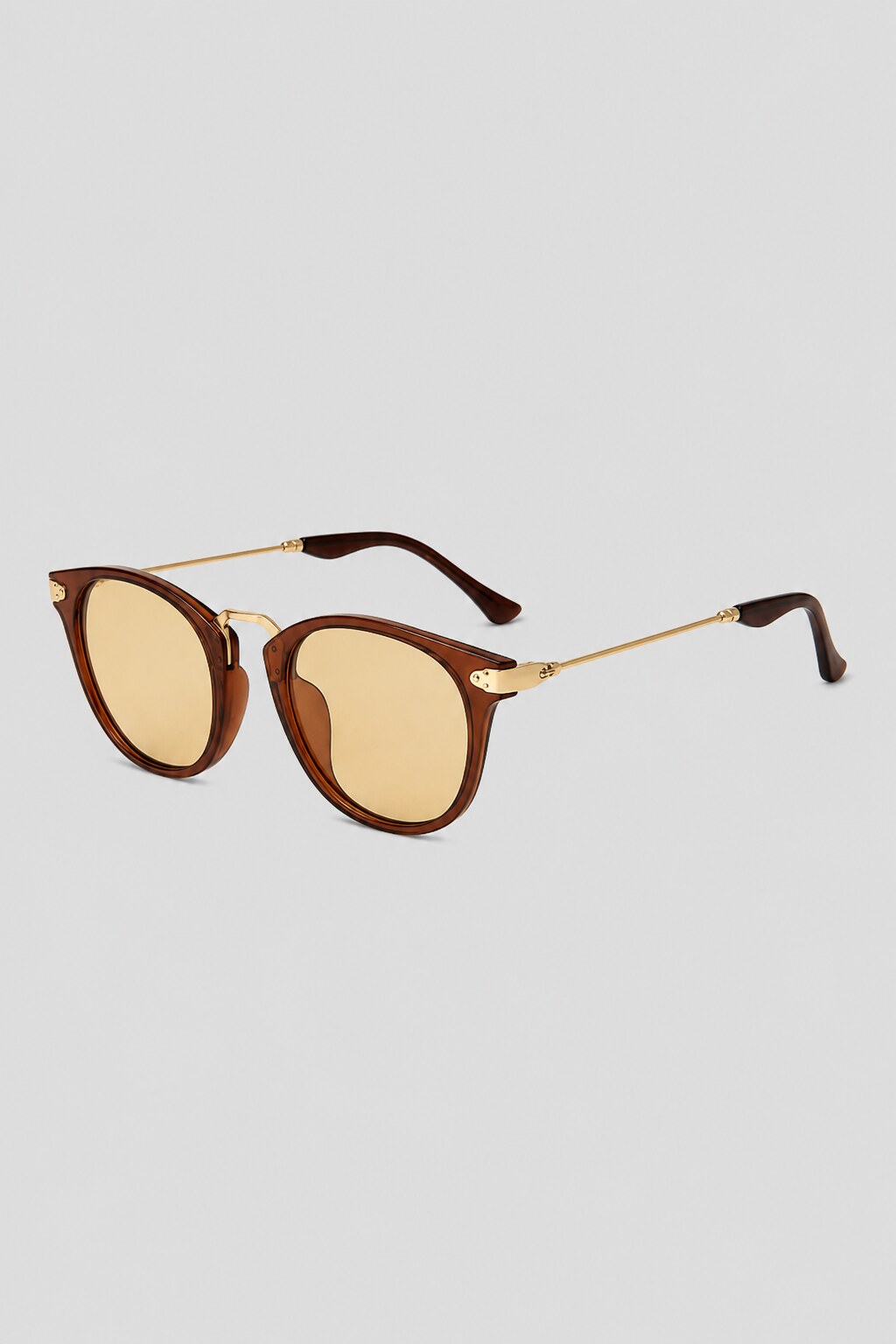 Olivier Marel Sanremo '73 brown polarized round sunglasses in acetate, front view