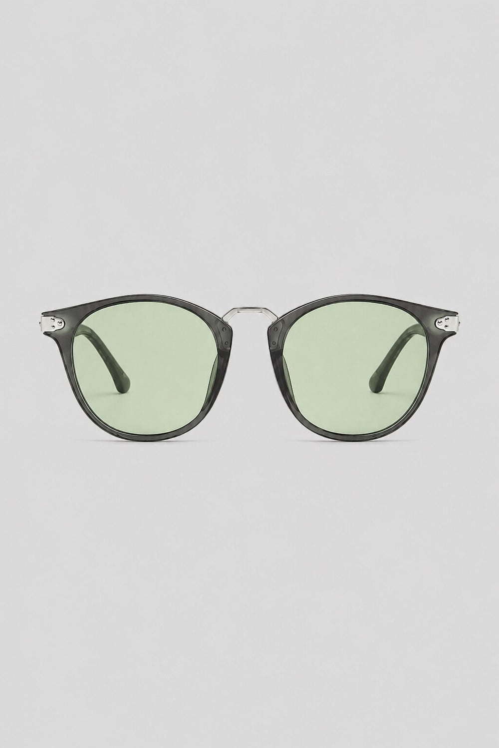 Olivier Marel Sanremo '73 green polarized round sunglasses in acetate, front view