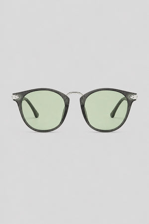 Olivier Marel Sanremo '73 green polarized round sunglasses in acetate, front view