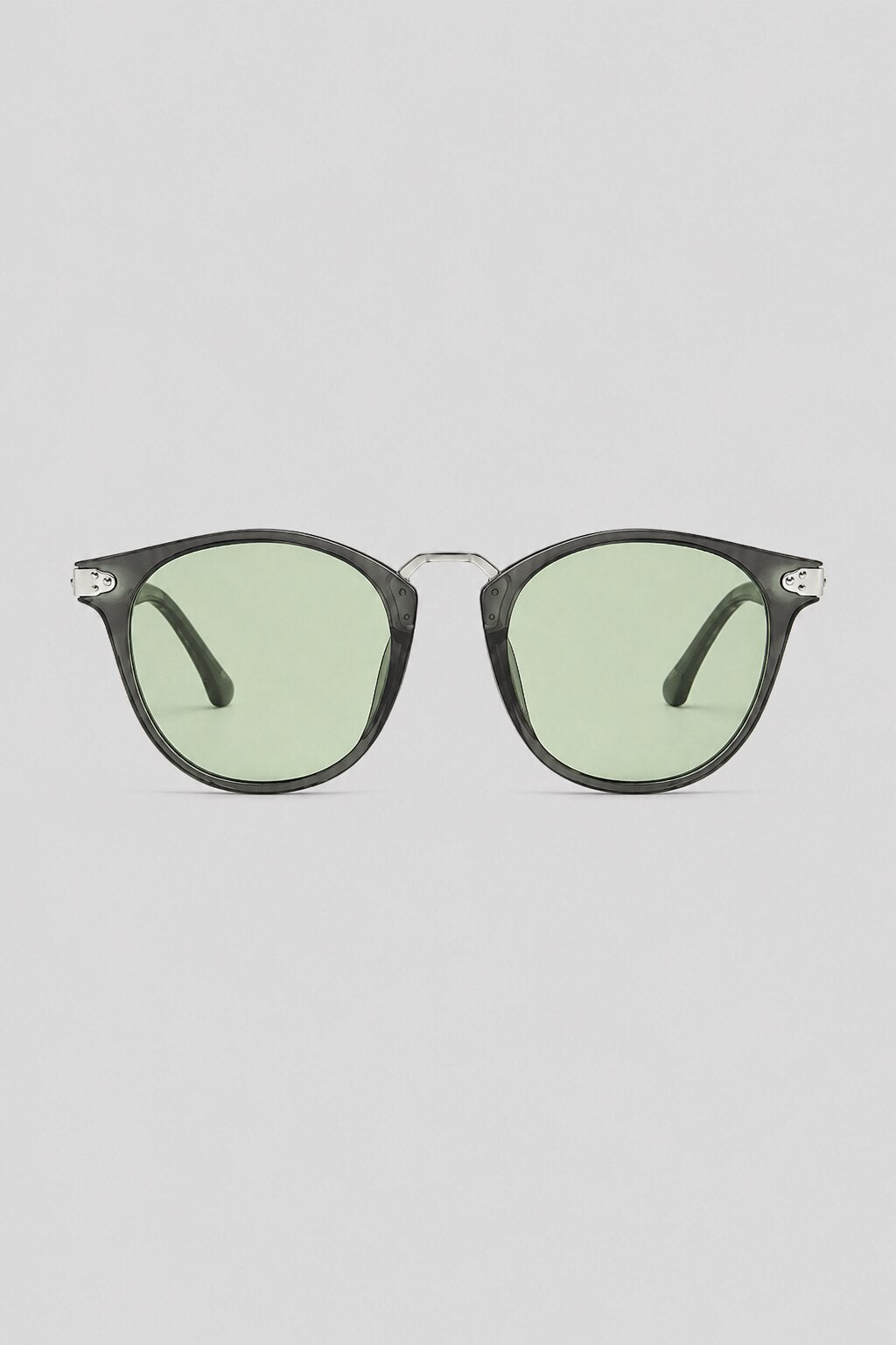 Olivier Marel Sanremo '73 green polarized round sunglasses in acetate, front view