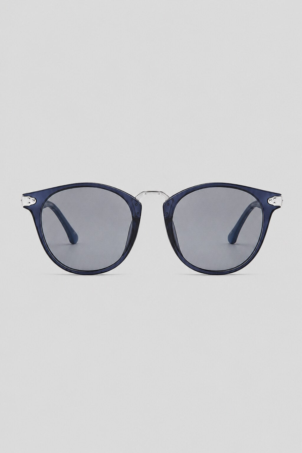 Olivier Marel Sanremo '73 navy polarized round sunglasses in acetate, front view