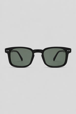 Olivier Marel Santorini '35 black square sunglasses in acetate, front view