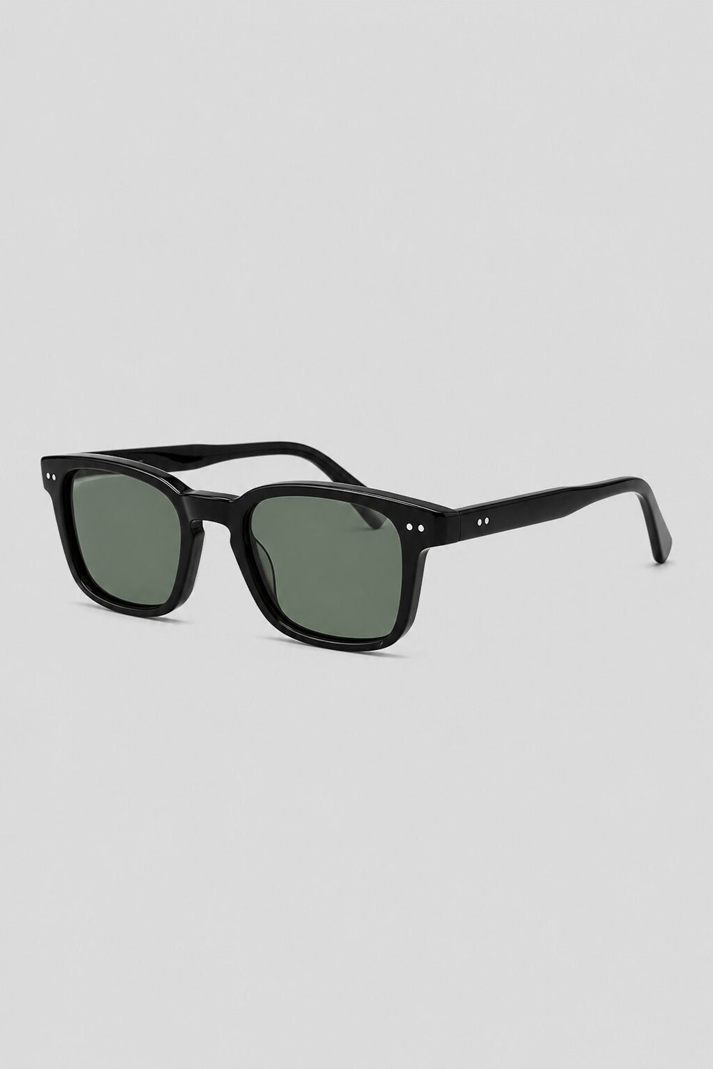 Olivier Marel Santorini '35 black square sunglasses, side profile, unisex fit