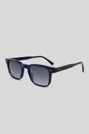 Olivier Marel Santorini '35 blue square sunglasses, side profile, unisex fit