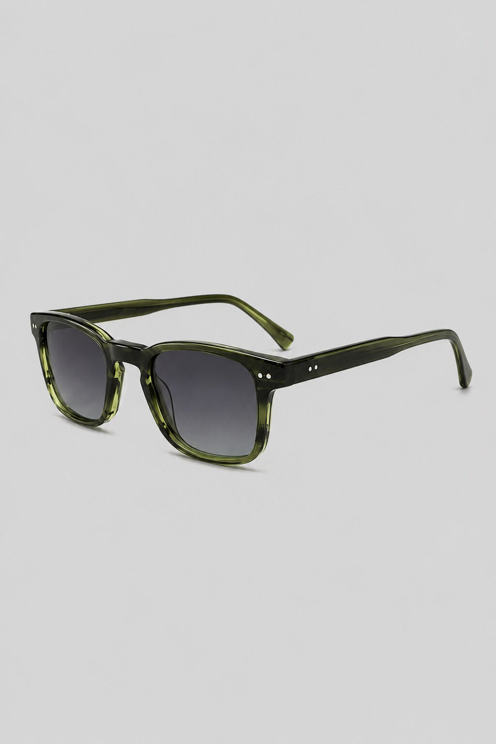 Olivier Marel Santorini '35 green square sunglasses in acetate, front view