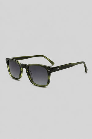 Olivier Marel Santorini '35 green square sunglasses in acetate, front view