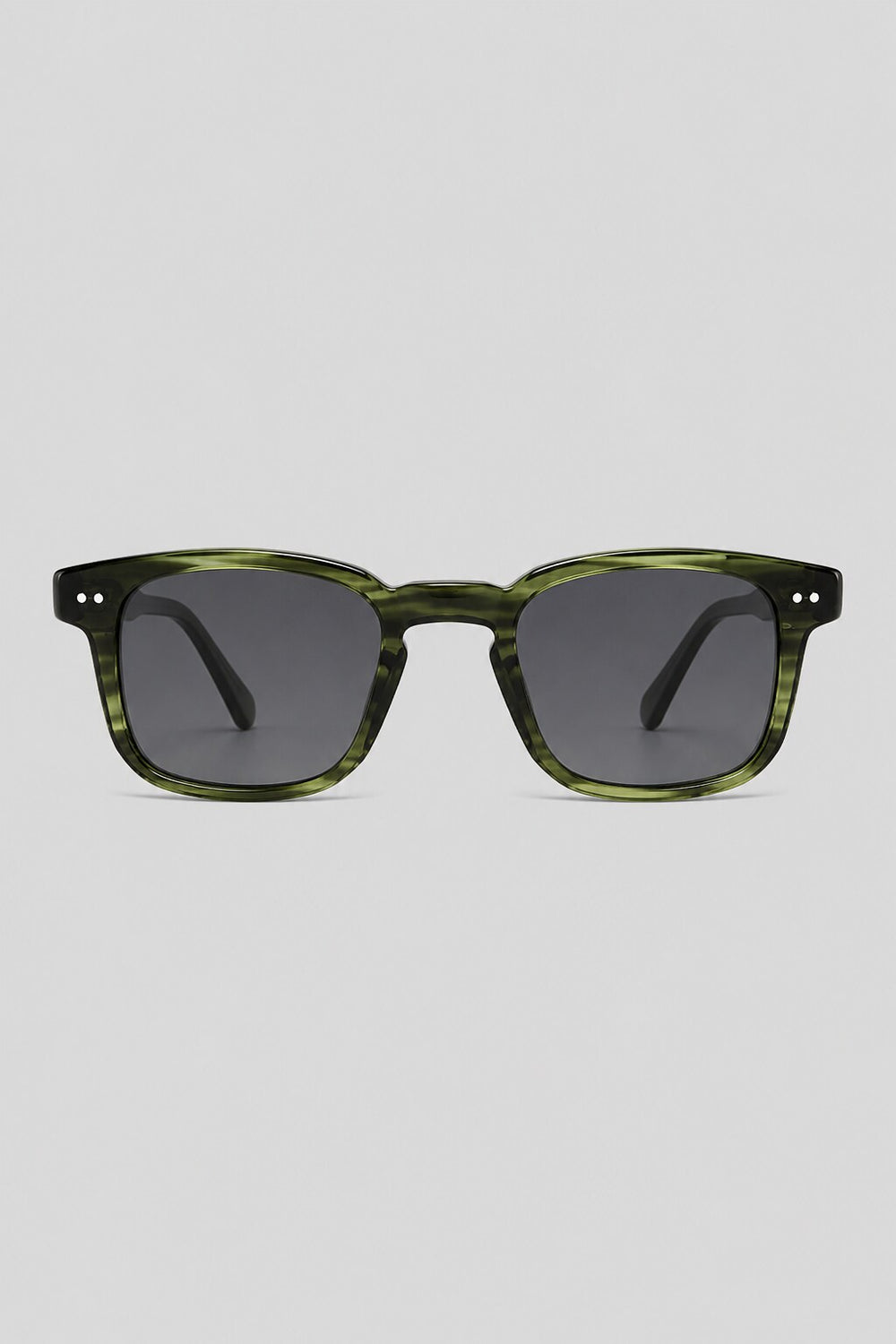 Olivier Marel Santorini '35 green square sunglasses, side profile, unisex fit