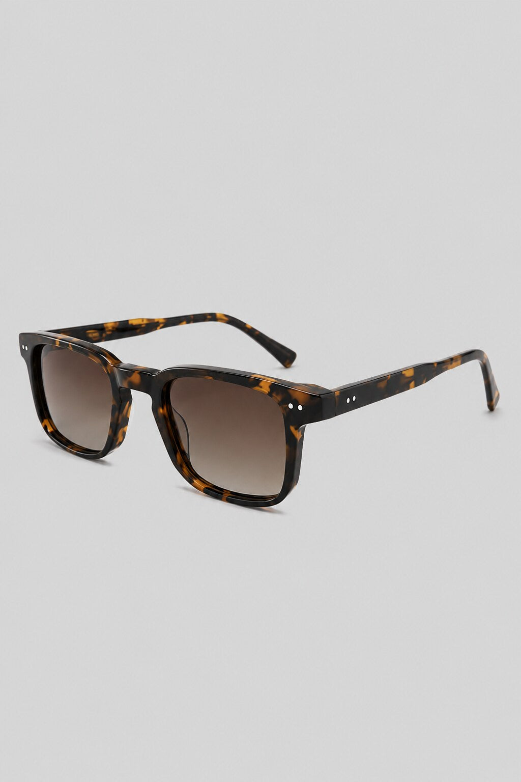 Olivier Marel Santorini '35 tortoiseshell square sunglasses, side profile, unisex fit