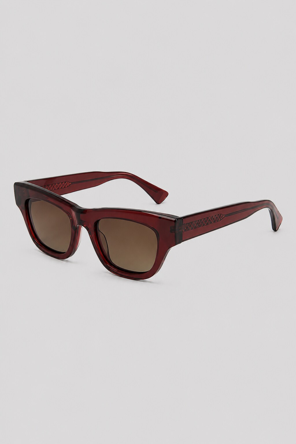Olivier Marel Seefeld '64 burgundy polarized square sunglasses, side profile, men's fit