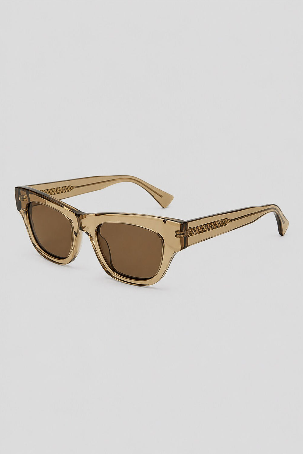 Olivier Marel Seefeld '64 champagne polarized square sunglasses, side profile, men's fit