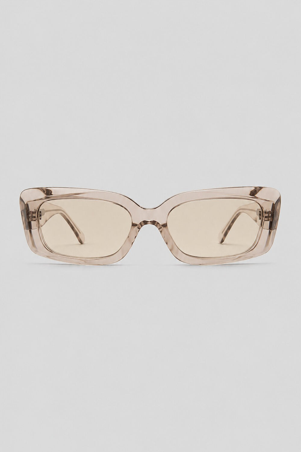 Olivier Marel Sevilla '91 champagne polarized rectangle sunglasses in acetate, front view