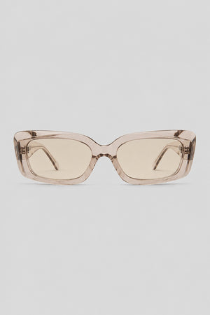 Olivier Marel Sevilla '91 champagne polarized rectangle sunglasses in acetate, front view