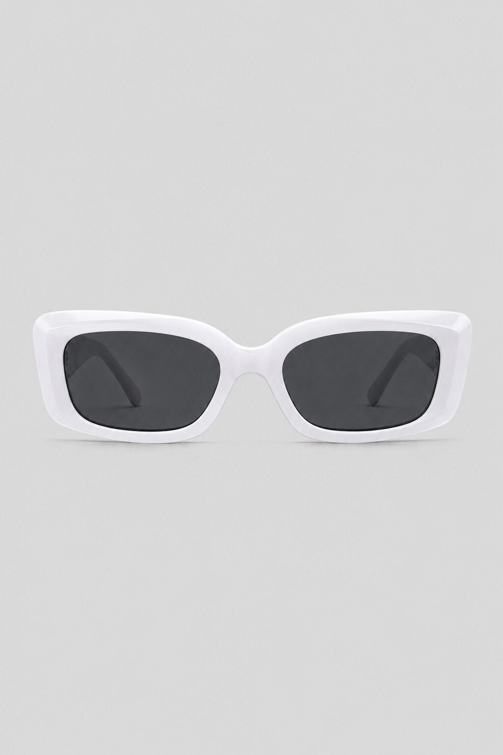 Olivier Marel Sevilla '91 white polarized rectangle sunglasses in acetate, front view