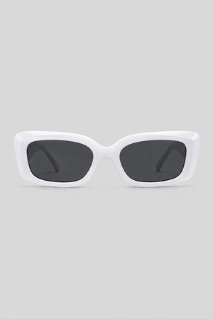 Olivier Marel Sevilla '91 white polarized rectangle sunglasses in acetate, front view