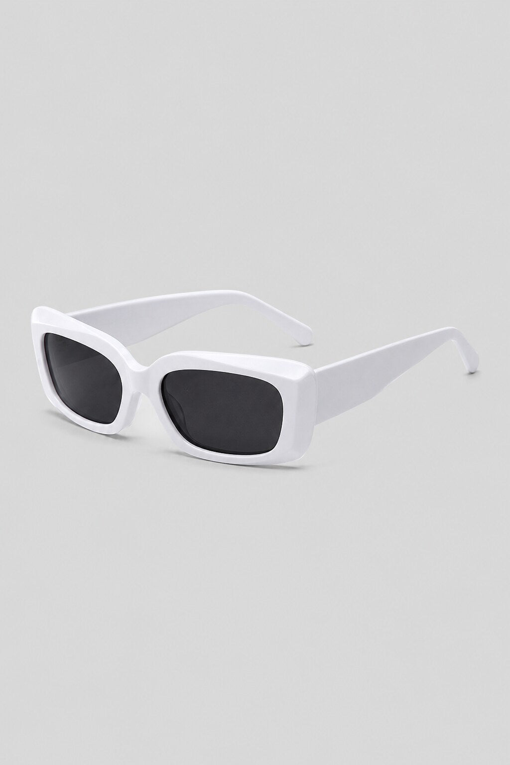 Olivier Marel Sevilla '91 white polarized rectangle sunglasses, side profile, unisex fit