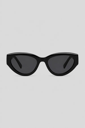 Olivier Marel Sitges '74 black polarized cat-eye sunglasses in acetate, front view