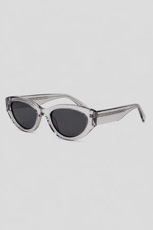Olivier Marel Sitges '74 gray polarized cat-eye sunglasses, side profile, women's fit