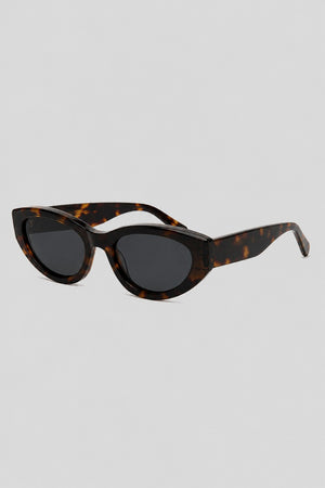 Olivier Marel Sitges '74 tortoiseshell polarized cat-eye sunglasses in acetate, front view