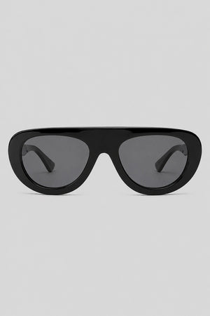 Olivier Marel Sorrento '93 black polarized oval sunglasses in acetate, front view