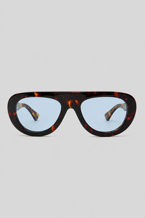 Olivier Marel Sorrento '93 blue polarized oval sunglasses in acetate, front view
