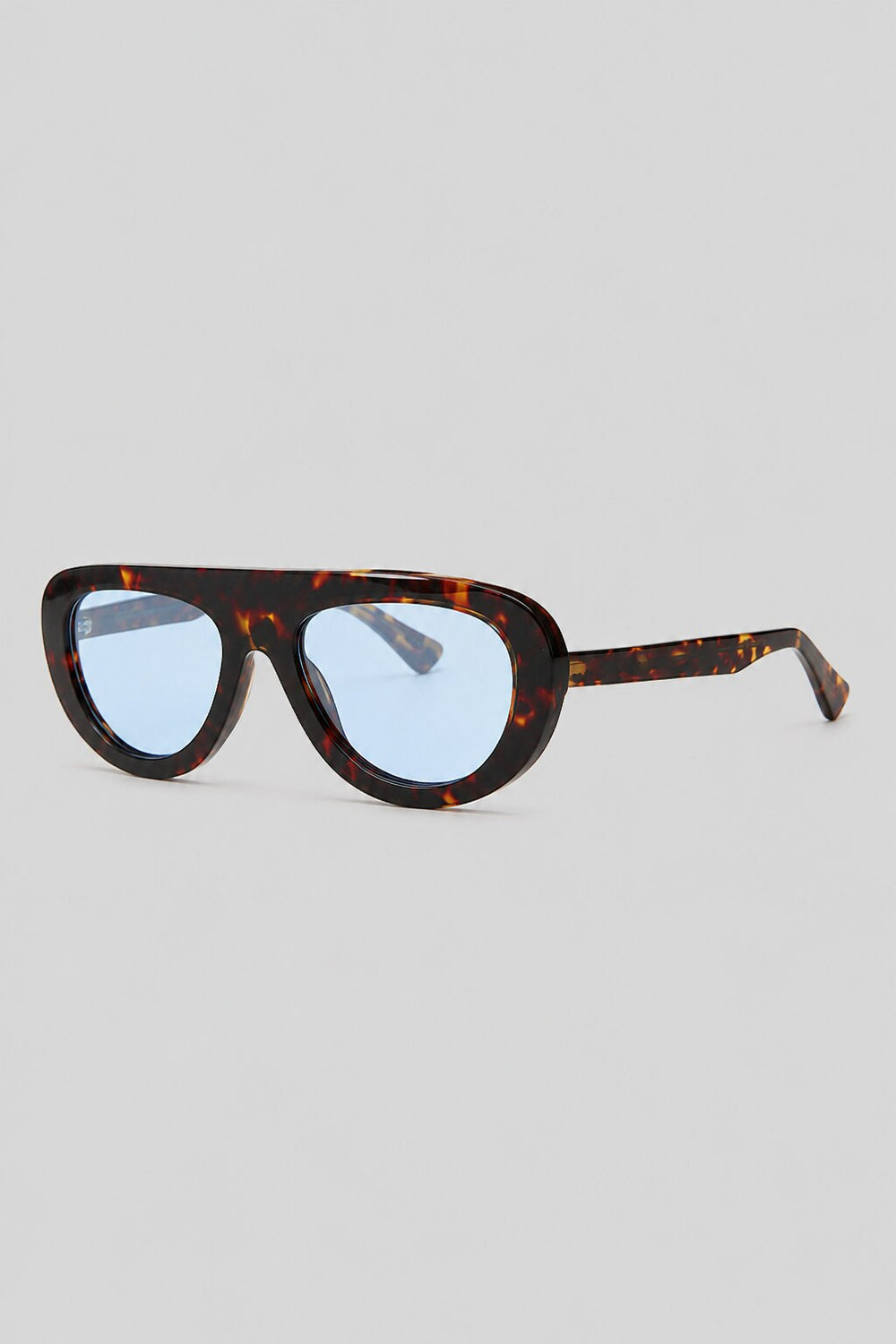 Olivier Marel Sorrento '93 blue polarized oval sunglasses, side profile, women's fit