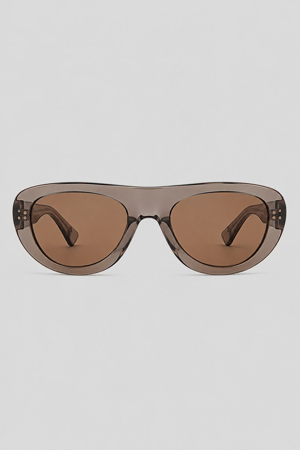 Olivier Marel Sorrento '93 brown polarized oval sunglasses in acetate, front view