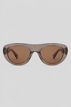 Olivier Marel Sorrento '93 brown polarized oval sunglasses in acetate, front view