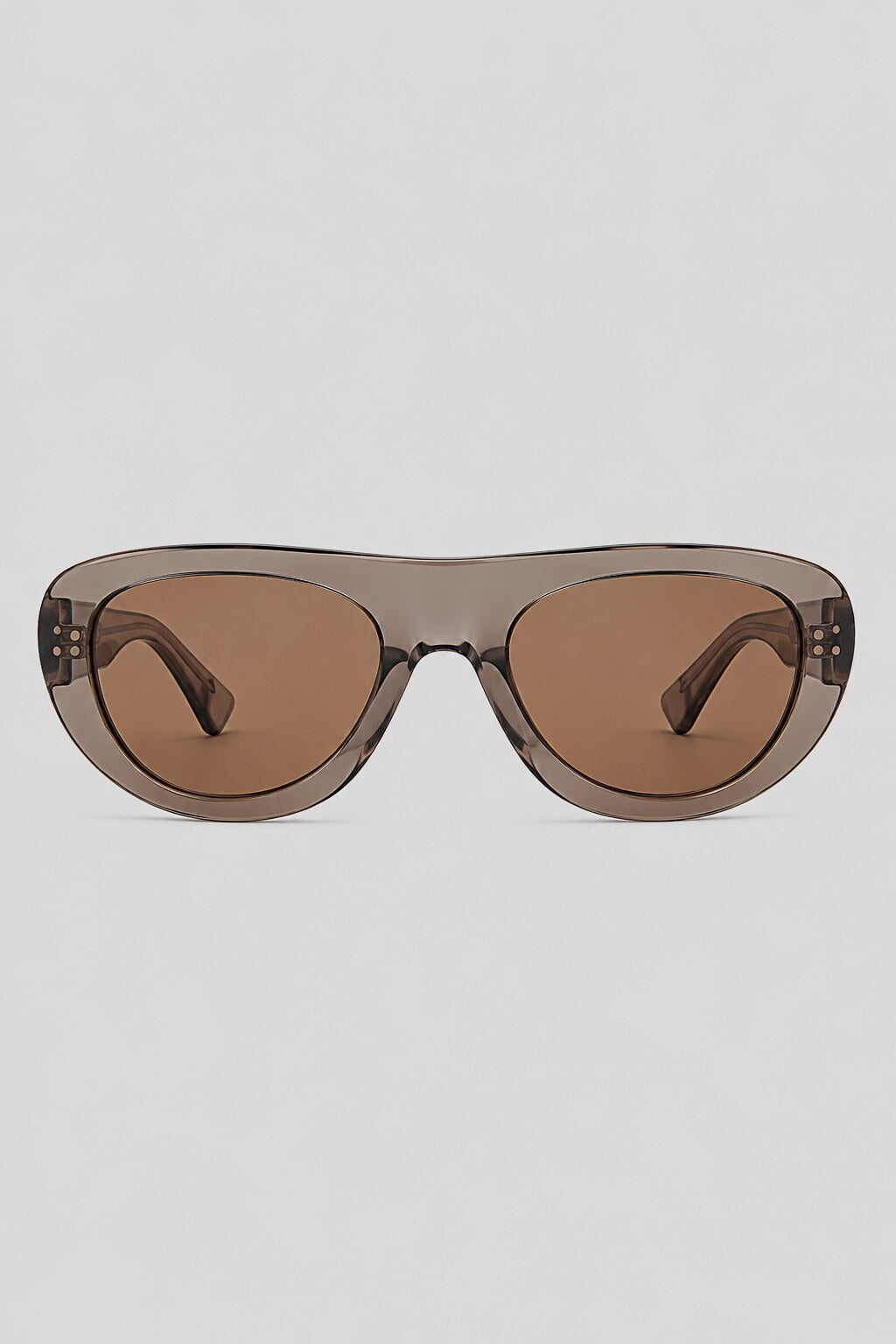 Olivier Marel Sorrento '93 brown polarized oval sunglasses in acetate, front view