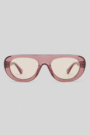 Olivier Marel Sorrento '93 pink polarized oval sunglasses in acetate, front view