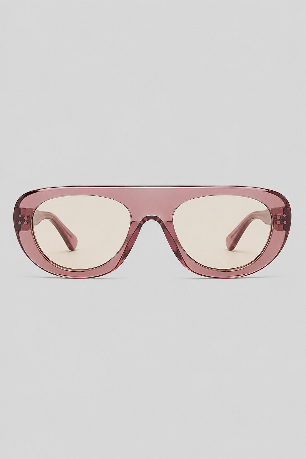 Olivier Marel Sorrento '93 pink polarized oval sunglasses in acetate, front view