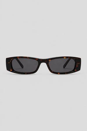 Olivier Marel Stresa '61 black polarized rectangle sunglasses, side profile, unisex fit