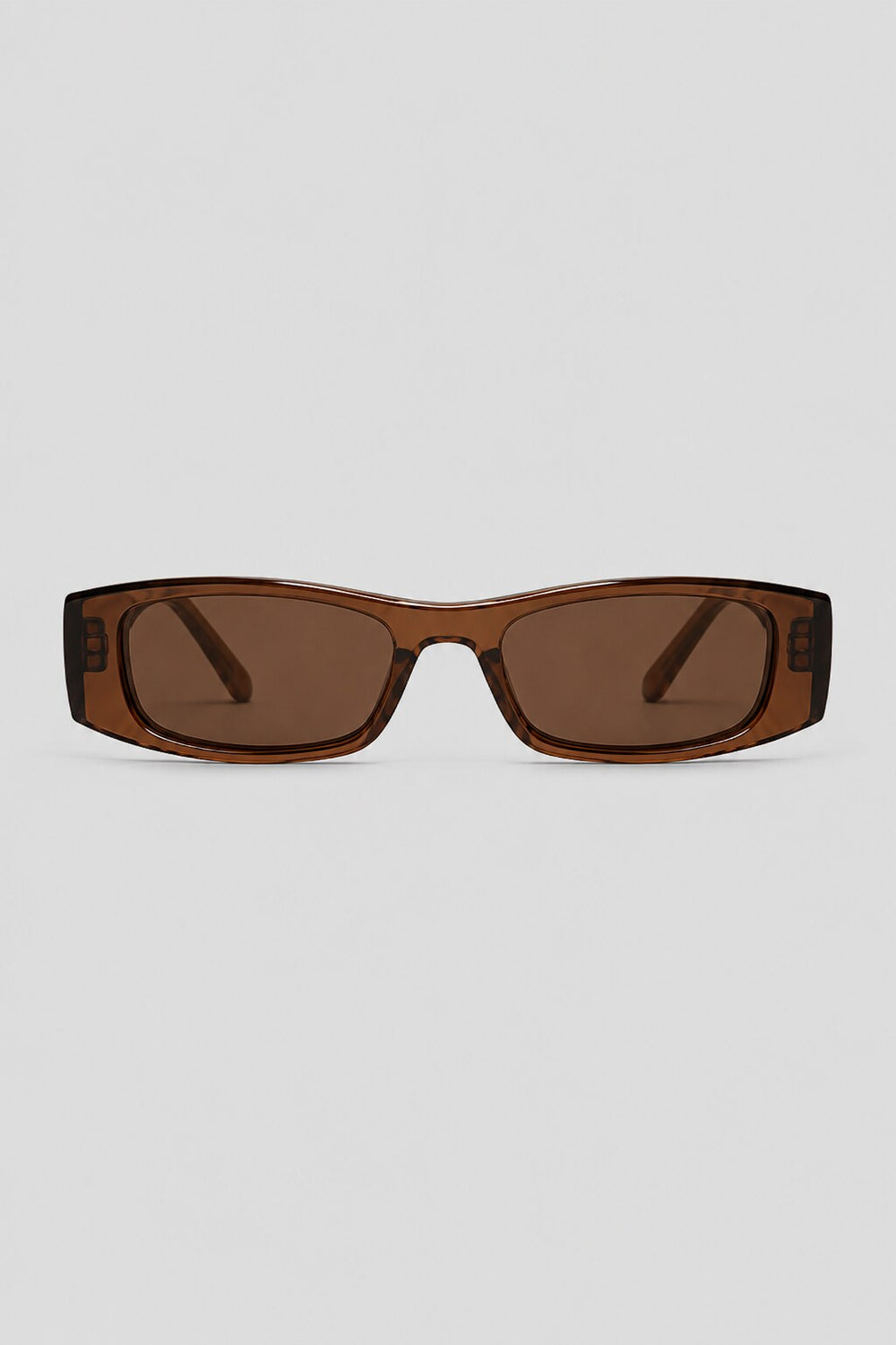 Olivier Marel Stresa '61 brown polarized rectangle sunglasses in acetate, front view