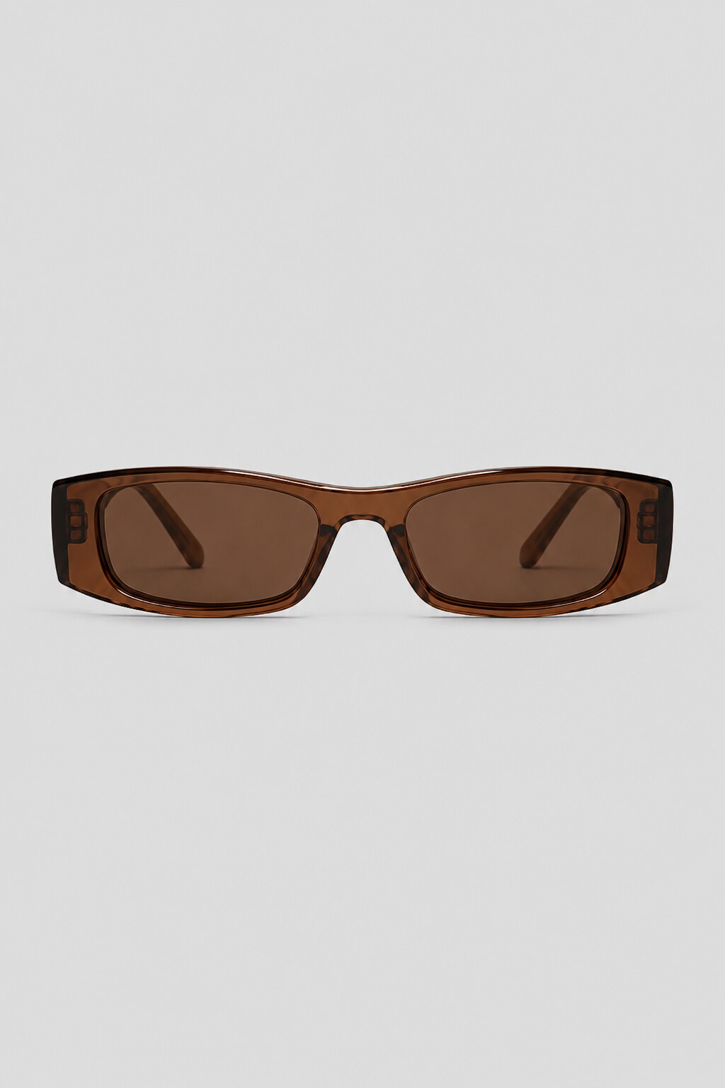 Olivier Marel Stresa '61 brown polarized rectangle sunglasses in acetate, front view
