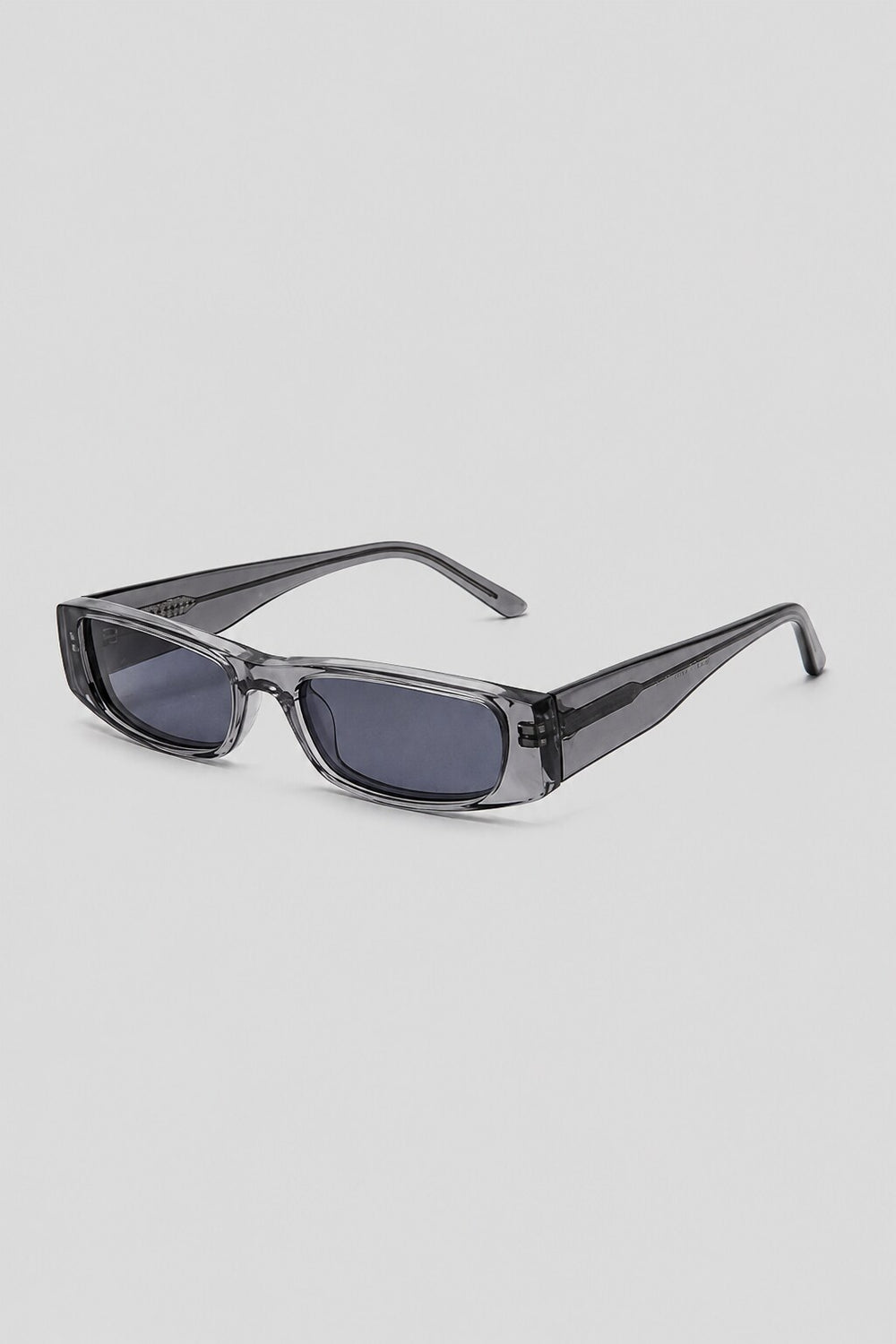 Olivier Marel Stresa '61 gray polarized rectangle sunglasses, side profile, unisex fit