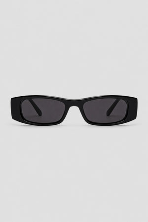 Olivier Marel Stresa '61 tortoiseshell polarized rectangle sunglasses, side profile, unisex fit
