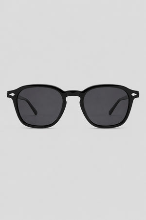 Olivier Marel Taormina '99 black round sunglasses, side profile, unisex fit