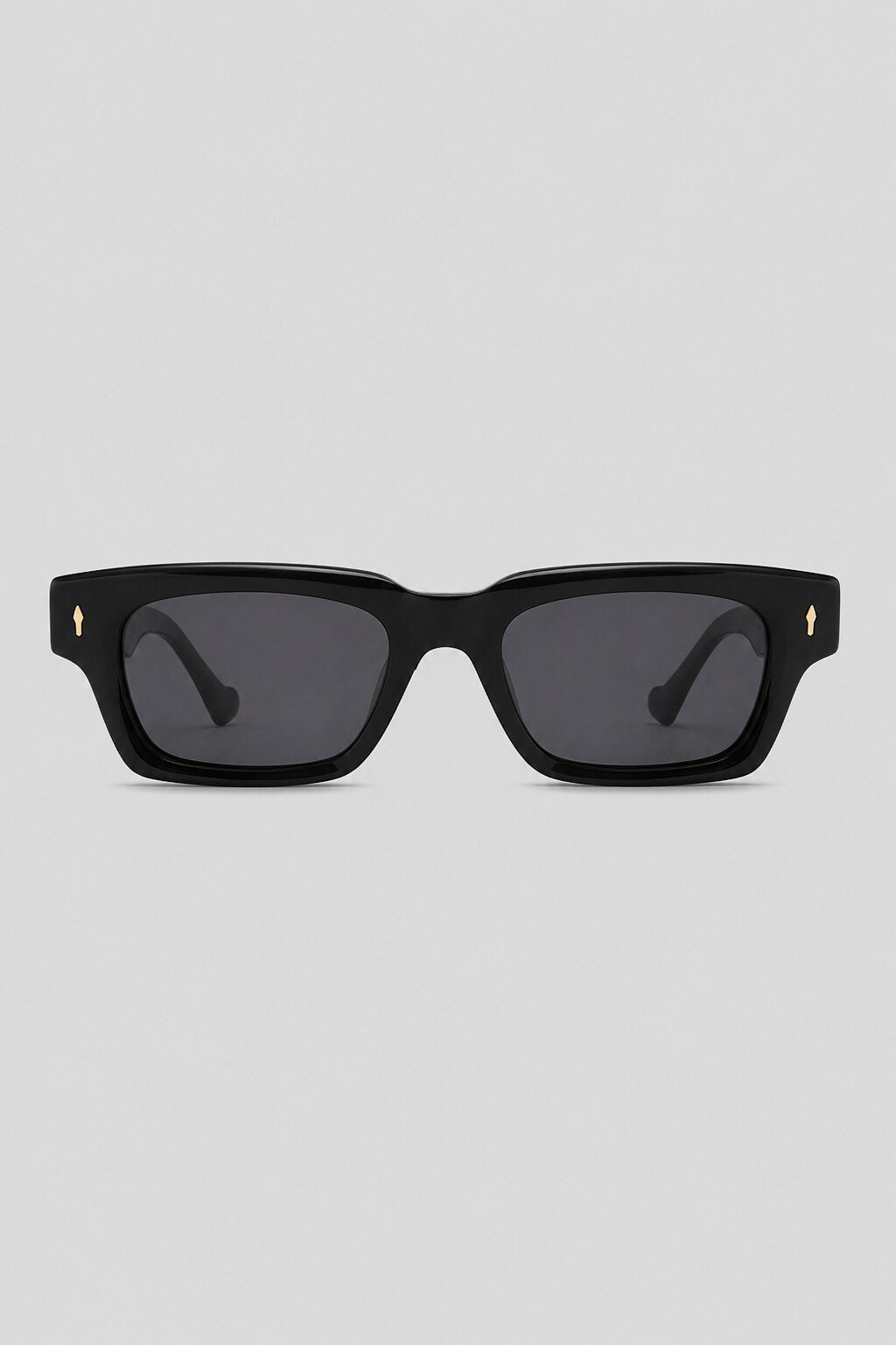 Olivier Marel Tarifa '85 black rectangle sunglasses in acetate, front view