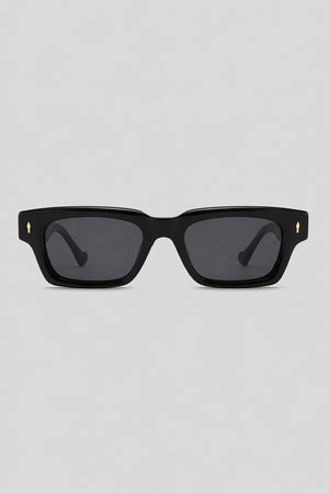 Olivier Marel Tarifa '85 black rectangle sunglasses in acetate, front view