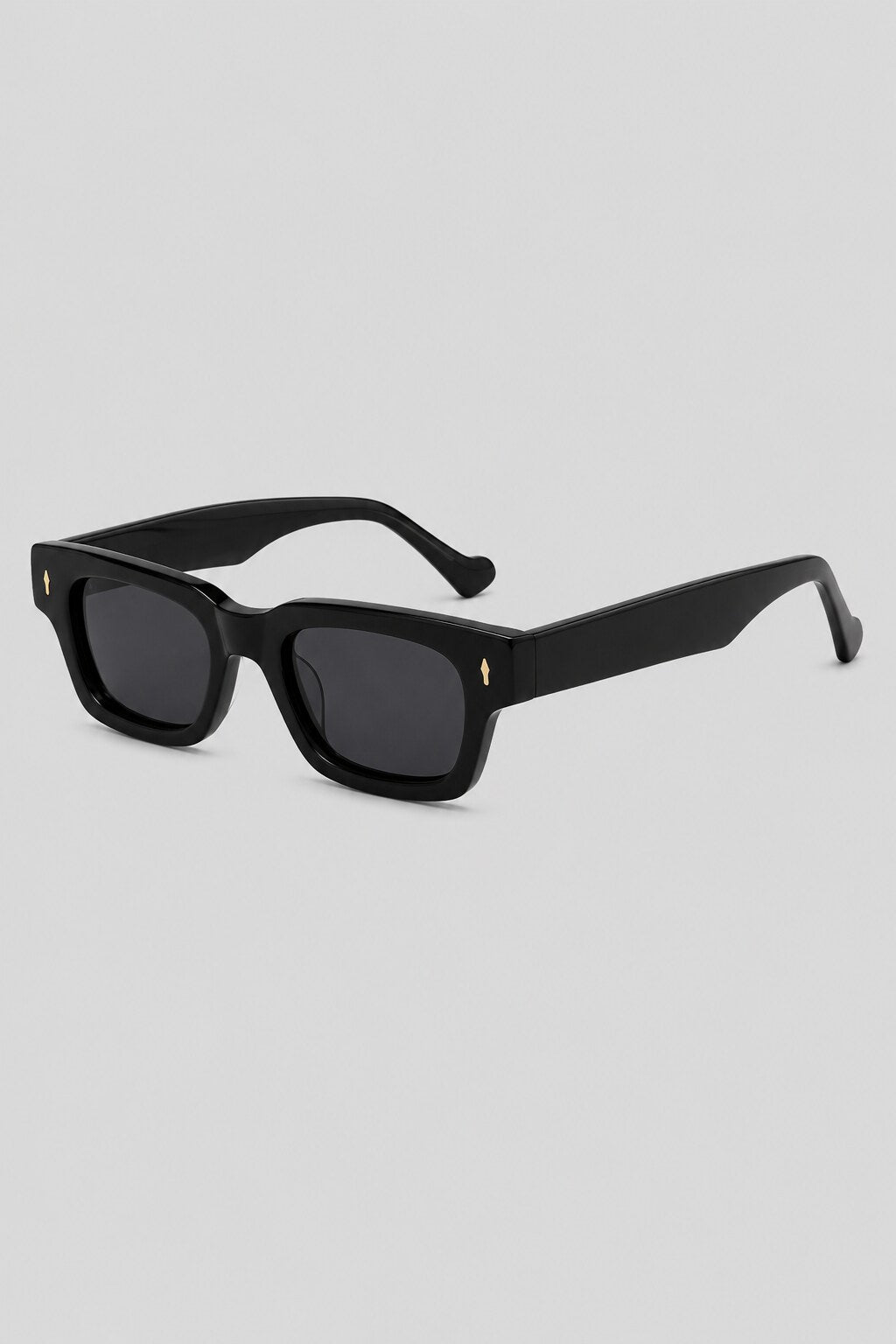 Olivier Marel Tarifa '85 black rectangle sunglasses, side profile, unisex fit