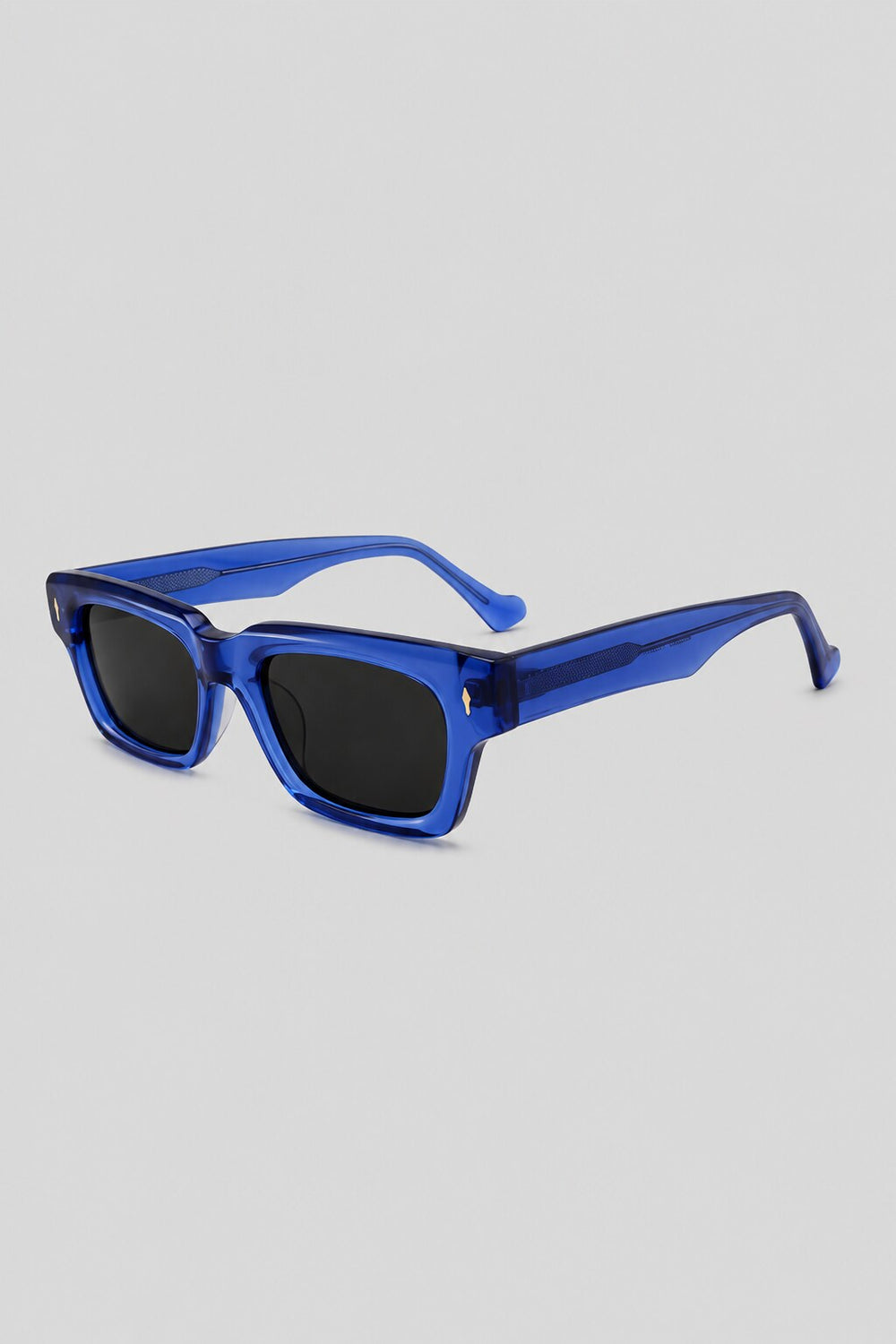Olivier Marel Tarifa '85 blue rectangle sunglasses, side profile, unisex fit