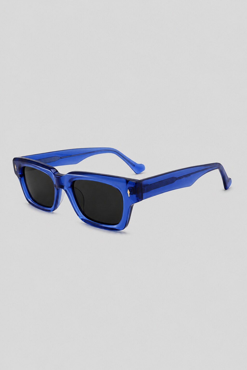 Olivier Marel Tarifa '85 blue rectangle sunglasses, side profile, unisex fit