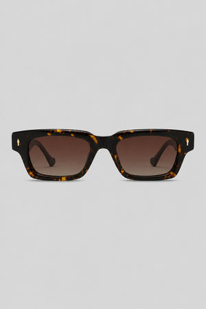Olivier Marel Tarifa '85 tortoiseshell rectangle sunglasses in acetate, front view
